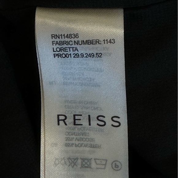 Reiss Loretta Chiffon Flutter Sleeve Dress Green and Black Sz 6 - Picture 13 of 14